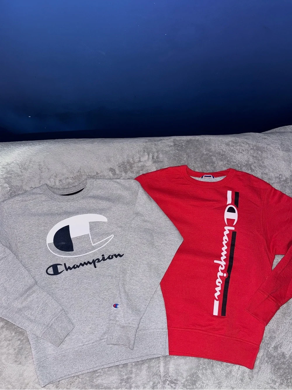 Mens Champion Crewneck Sweatshirts Bundle Gray & Red